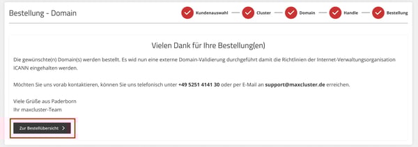 ApplicationCenter-Bestellungen-+Domain-bestellen-Bestellübersicht