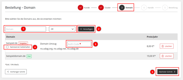 ApplicationCenter-Bestellungen-+Domain-bestellen-Domain-eintragen