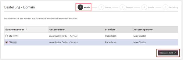 ApplicationCenter-Bestellungen-+Domain-bestellen-Kunde-auswählen