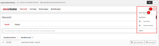 ApplicationCenter-MeineDaten-öffnen
