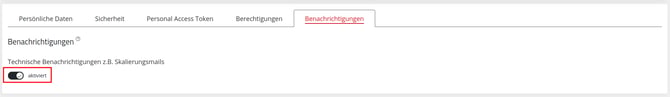 Meine Daten - Benachrichtigungen aktivieren oder deaktivieren