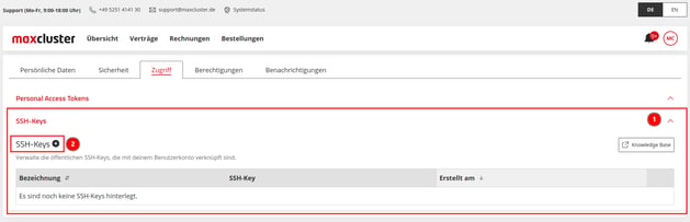 ApplicationCenter-MeineDaten-Zugriff-SSH-Schlüssel-hinzufügen-1