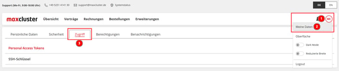 ApplicationCenter-MeineDaten-Zugriff