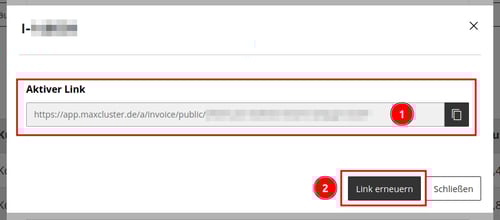 Application Center - Rechnungen - Aktiver Link