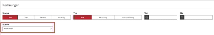 Application Center - Rechnungen - Kunde