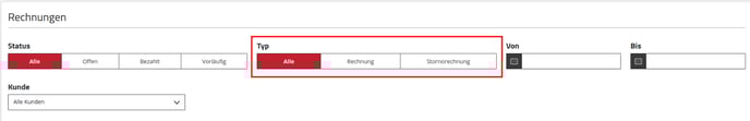 Application Center - Rechnungen - Typ