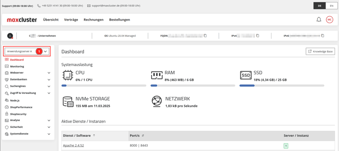 ManagedCenter-Server-wechseln