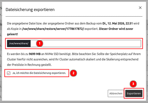 ManagedCenter-Systemdienste-Backups-Dateisicherung-exportieren-bestätigen