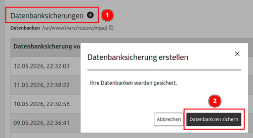 ManagedCenter-Systemdienste-Backups-Zusätzliches-Backup-Datenbanksicherung