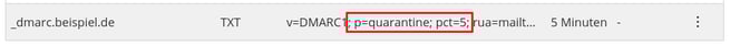 ManagedCenter-Systemdienste-DNS-Neuer-record-DMARC-p=quarantine-pct=5