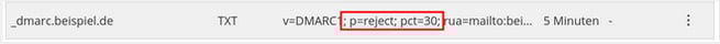 ManagedCenter-Systemdienste-DNS-Neuer-record-DMARC-p=reject-pct=30