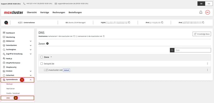 ManagedCenter-Systemdienste-DNS