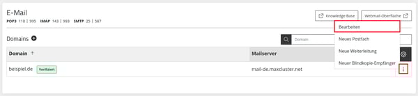 ManagedCenter-Systemdienste-Mail-Server-E-Mail-Menü-Bearbeiten