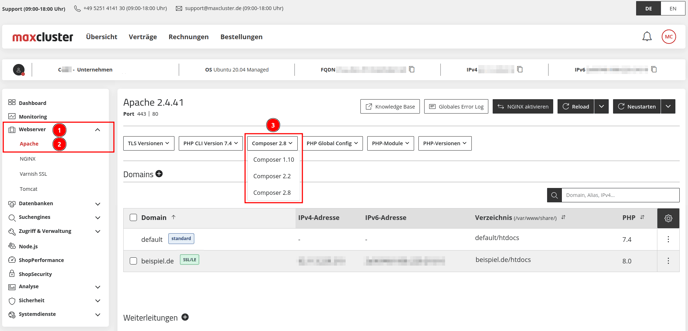 ManagedCenter-Webserver-Apache-Composer-Version