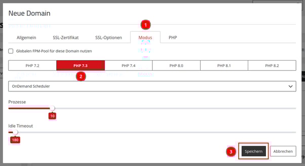 ManagedCenter-Webserver-Apache-Domain+-Neue-Domain-Tab-Modus-PHP-Version-(Akeneo)