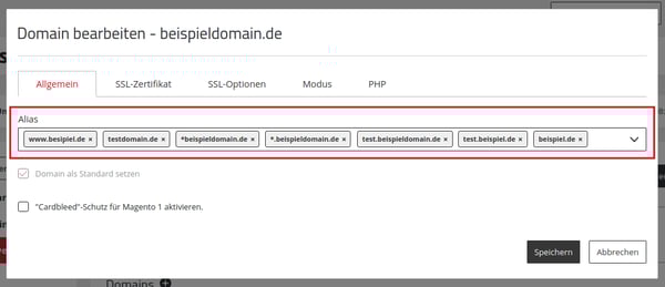 ManagedCenter-Webserver-Apache-Domain-Menü-Bearbeiten-Domain-bearbeiten-Tab-Allgemein-Alias