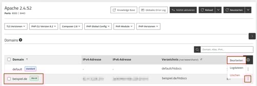 ManagedCenter-Webserver-Apache-Domain-auswahl-Menü-Bearbeiten