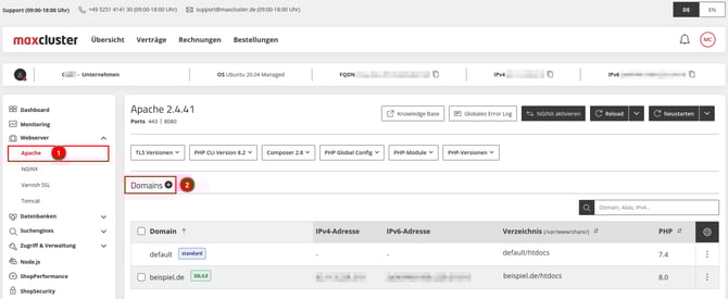 ManagedCenter-Webserver-Apache-Domains+-(Pimcore-Akeneo)