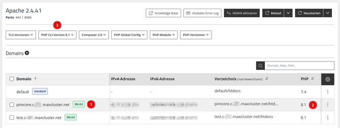 ManagedCenter-Webserver-Apache-PHP-CLI-Version-Domain(PimcoreAkeneo)