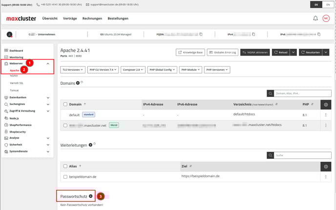 ManagedCenter-Webserver-Apache-Passwortschutz