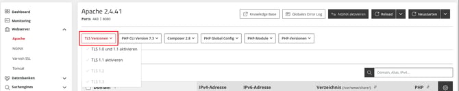 ManagedCenter-Webserver-TLS-Versionen