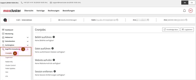 ManagedCenter-Zugriff&Verwaltung-Cronjobs