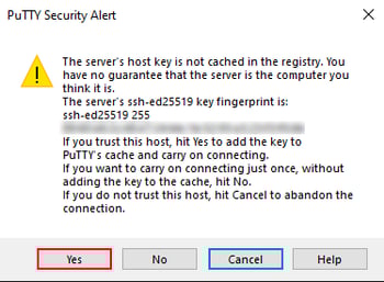 SSH-Zugriff-PuTTY-Security-Alert