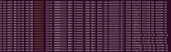 Terminal-Shell-OOM-Fehler