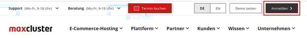 maxcluster-Webseite-ApplicationCenter-Login