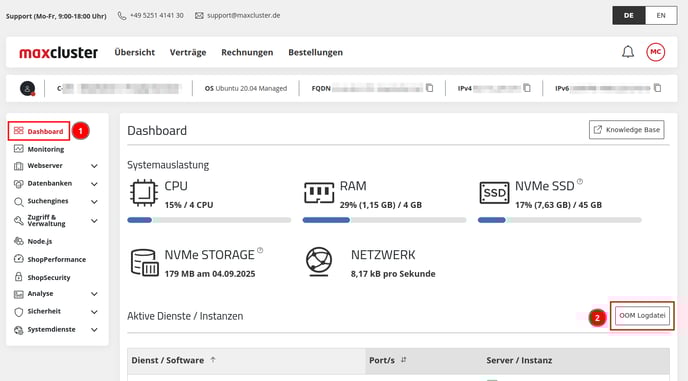 ManagedCenter - OOM Logdatei