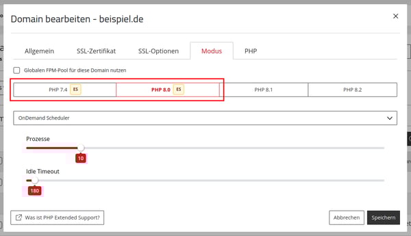 ManagedCenter-Webserver-Apache-Domain-EinstellungenPHP-ES