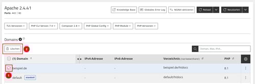 ManagedCenter-Webserver-Apache-Domain-löschen