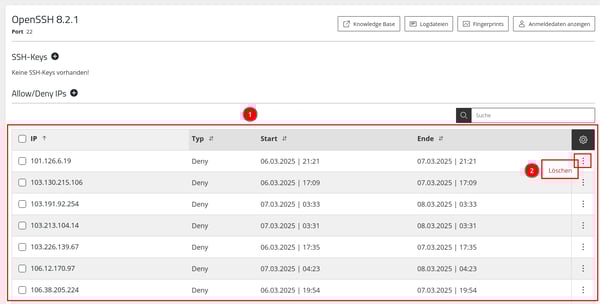 ManagedCenter-Zugriff&Verwaltung-SSH-Allow-Deny-IPs-übersicht- Löschen+